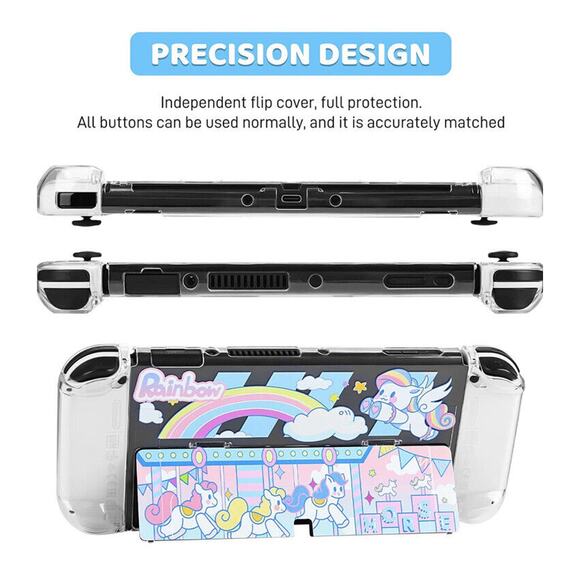 FANPL Rainbow Carousel Compatible with Nintendo Switch OLED Case Cover Unicorn - Picture 10 of 14